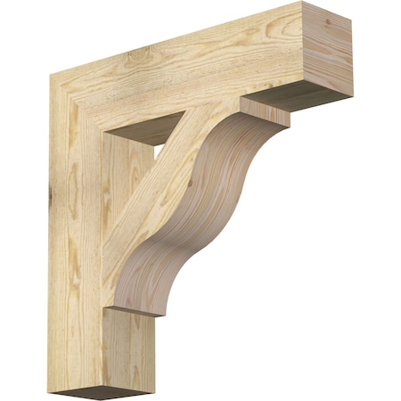 Ekena Millwork Funston Block Rough Sawn Bracket, Douglas Fir, 6"W x 26"D x 26"H BKT06X26X26FST05RDF